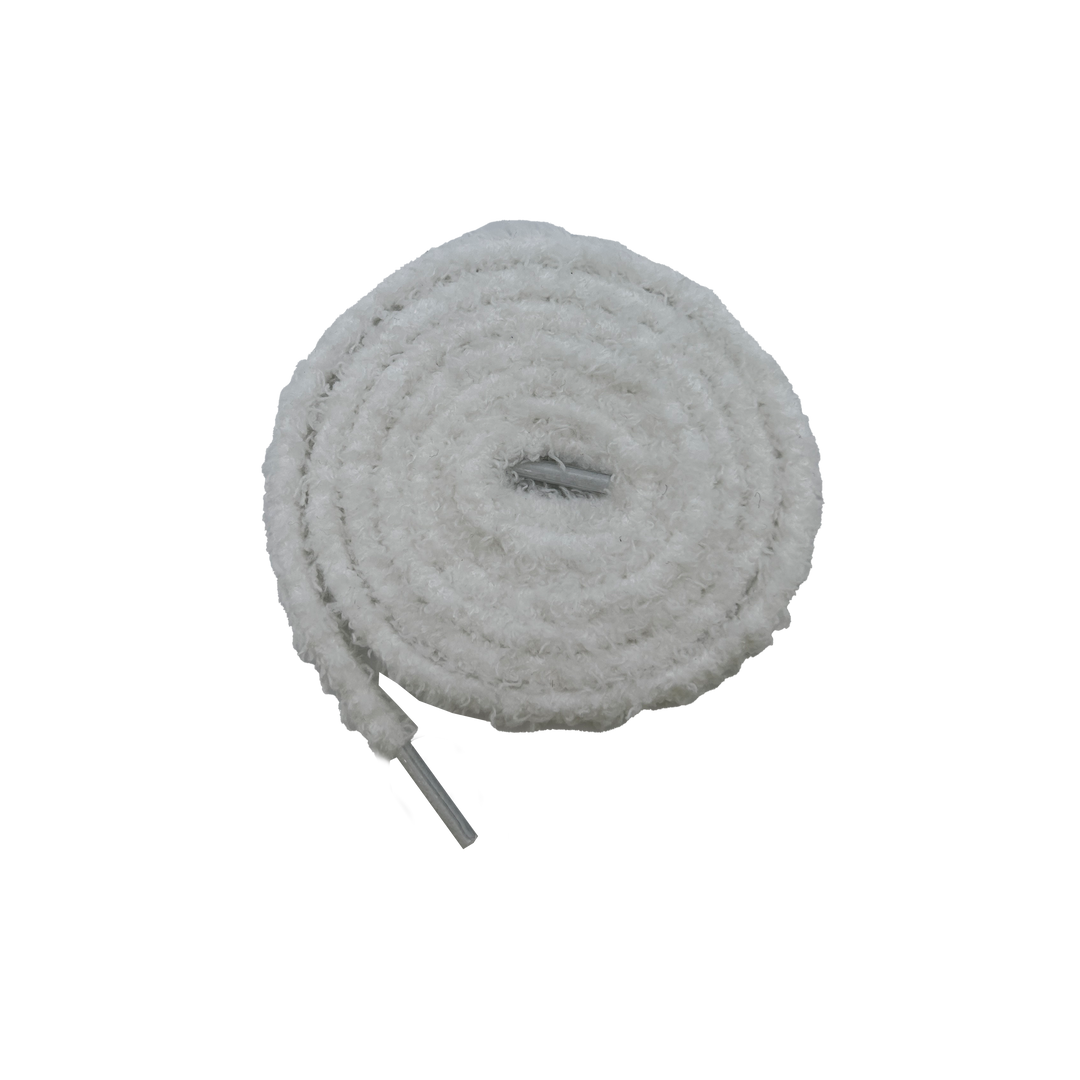 Round Fuzzy Laces Cloud White