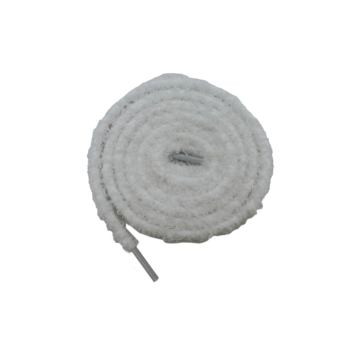 Round Fuzzy Laces Cloud White