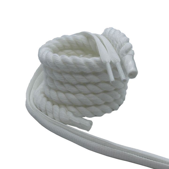 ROPE LACES SET 10MM FLEX WHITE (ROPE+ROUND LACES)