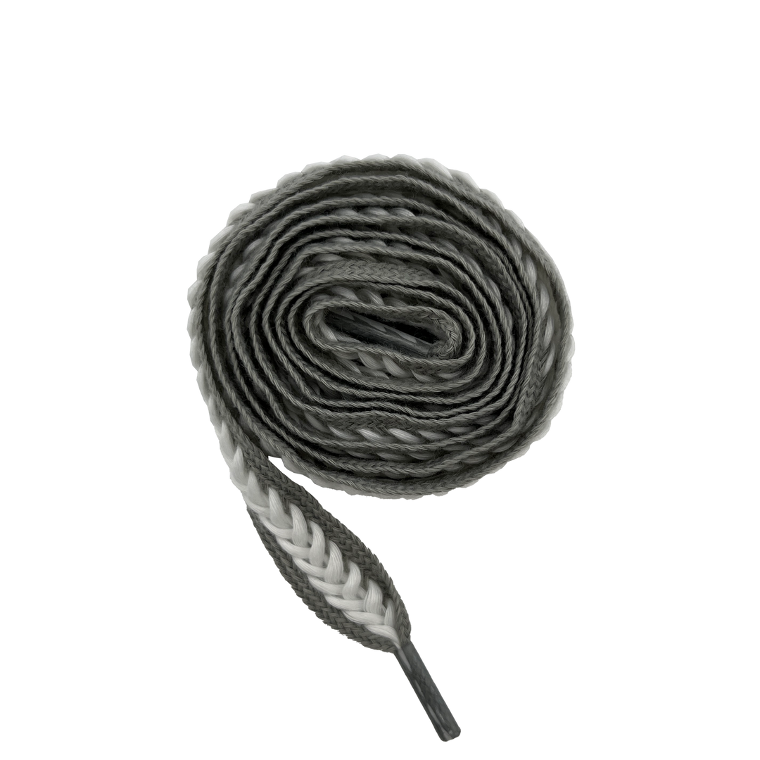 BRAID CORD LACES GREY/WHITE