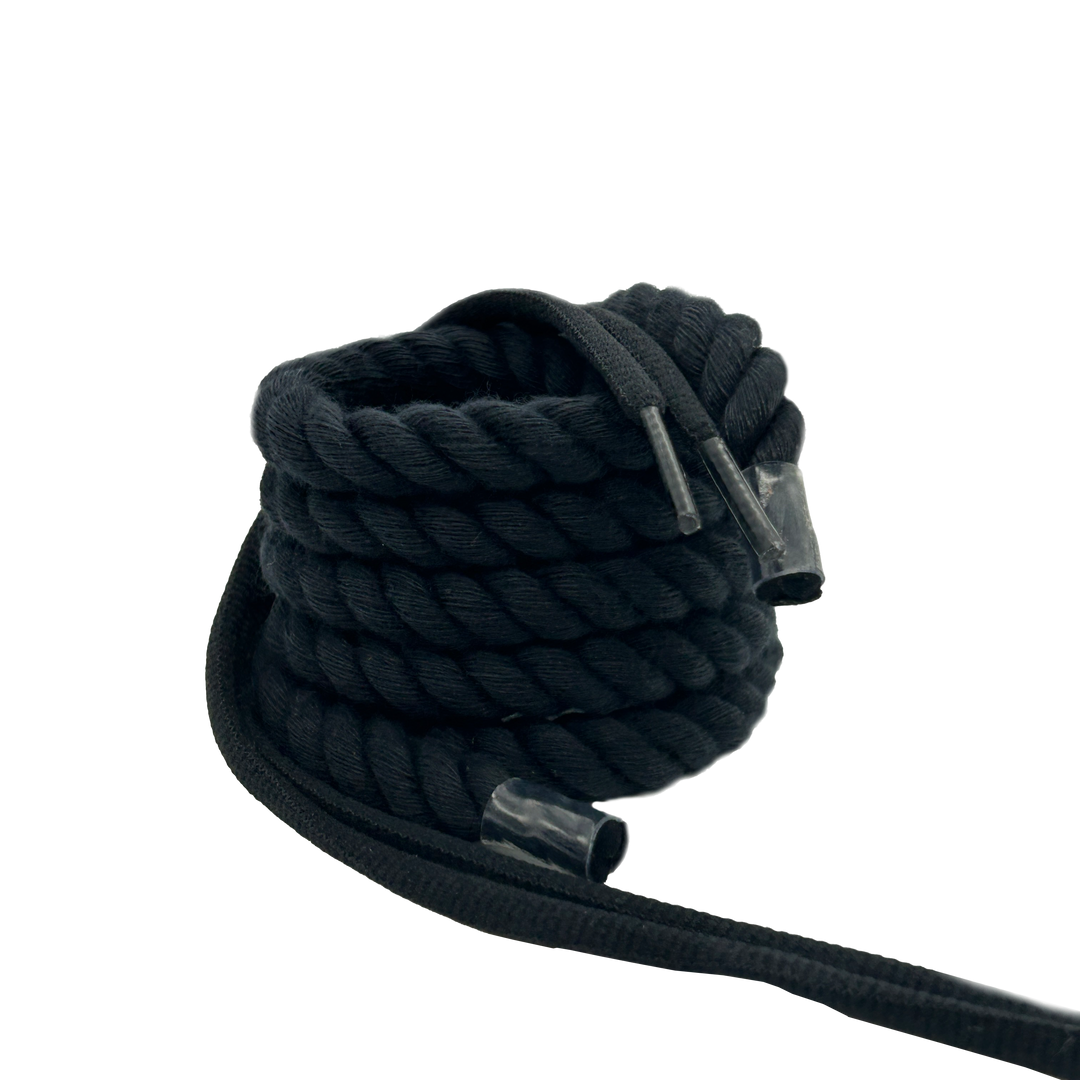 Cordos de cuerda Ajuste de 14 mm de negro (cuerda+cordones redondos)