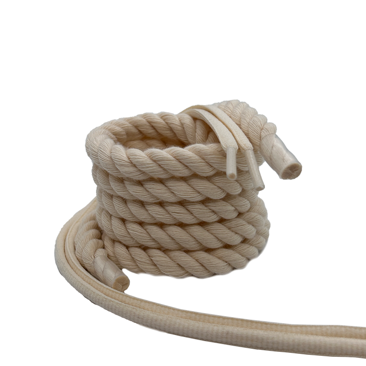 ROPE LACES SET 10MM VANILLA CREAM (ROPE+ROUND LACES)