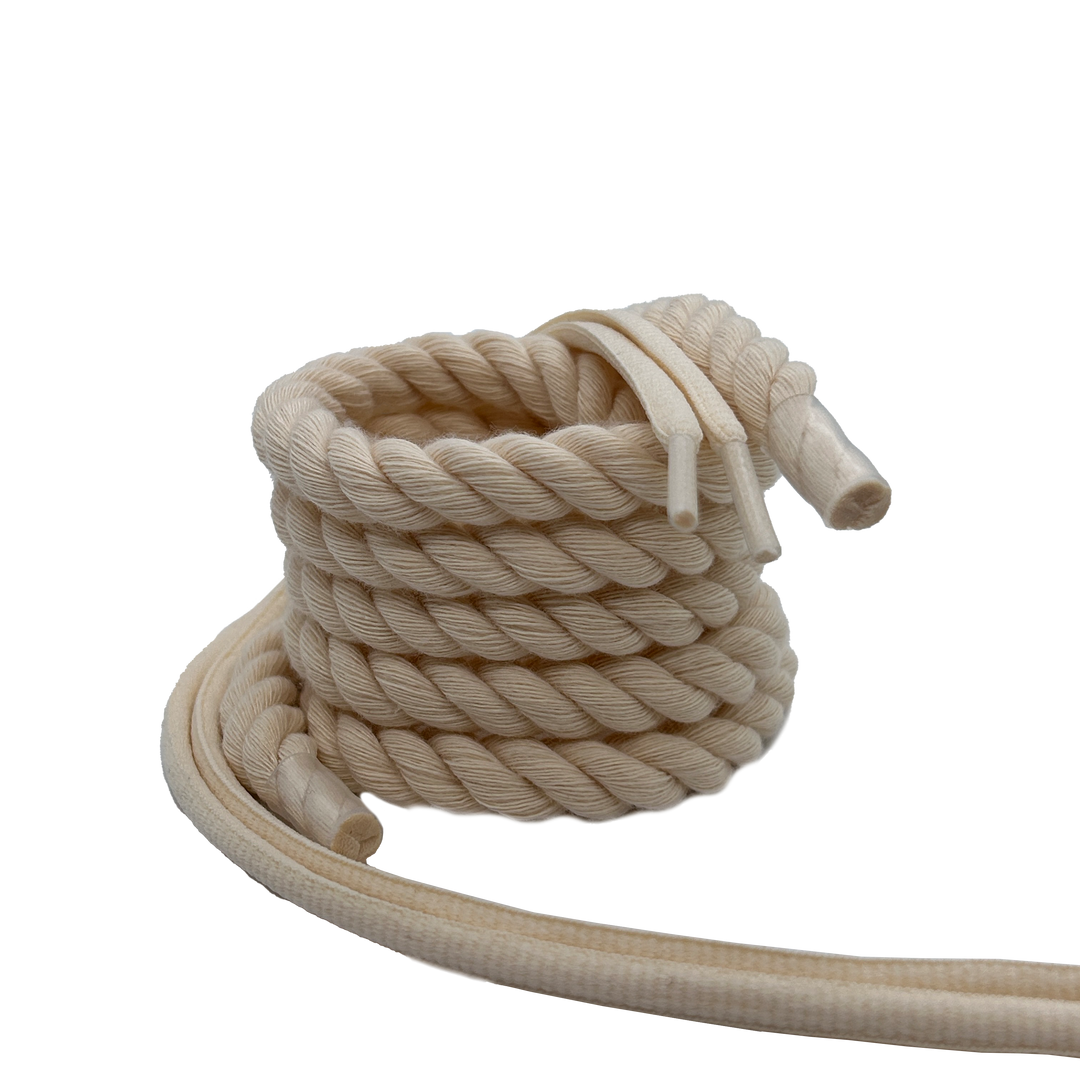 Rope Laces Set 14mm Vanilla Cream (Rope+Round Laces)